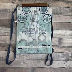 Walt Disney World Park Exclusive Disney 2018 Graphic Blue Cinch Bag Backpack